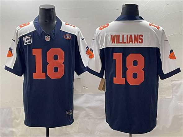 Men's Chicago Bears #18 Caleb Williams Navy White F.U.S.E. With 1-star C Patch And No. 51 Patch Throwback Stitched Jersey,We sell and wholesale Men's Chicago Bears #18 Caleb Williams Navy White F.U.S.E. With 1-star C Patch And No. 51 Patch Throwback Stitched Jersey on line form chian!